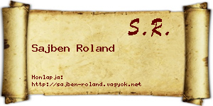 Sajben Roland névjegykártya